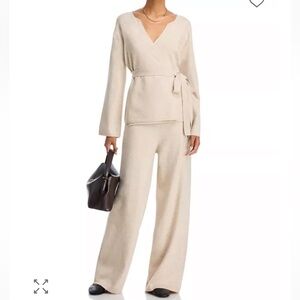 SET French Connection Marley Wide Leg Knit Pants & Marley Wrap Cardigan